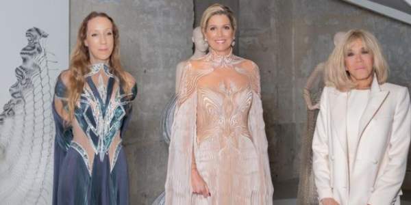 La reine Maxima et mevrouw Macron à Paris